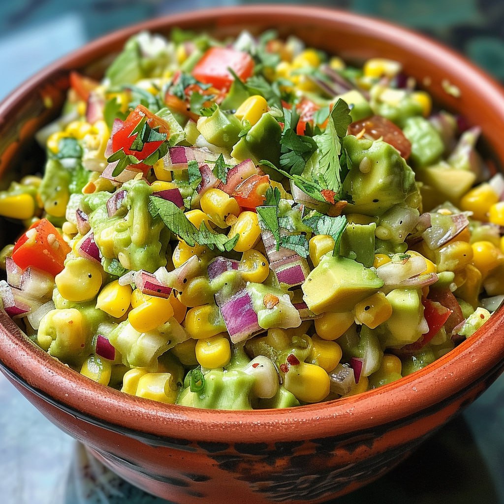 Creamy Avocado Corn Slaw with a Zesty Twist