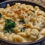 Creamy Cheesy Cauliflower Alfredo with Spinach
