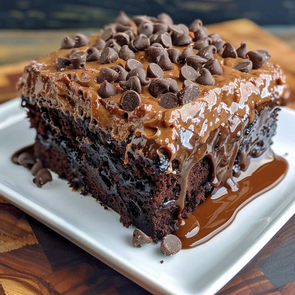 Chocolate Baileys Poke Cake