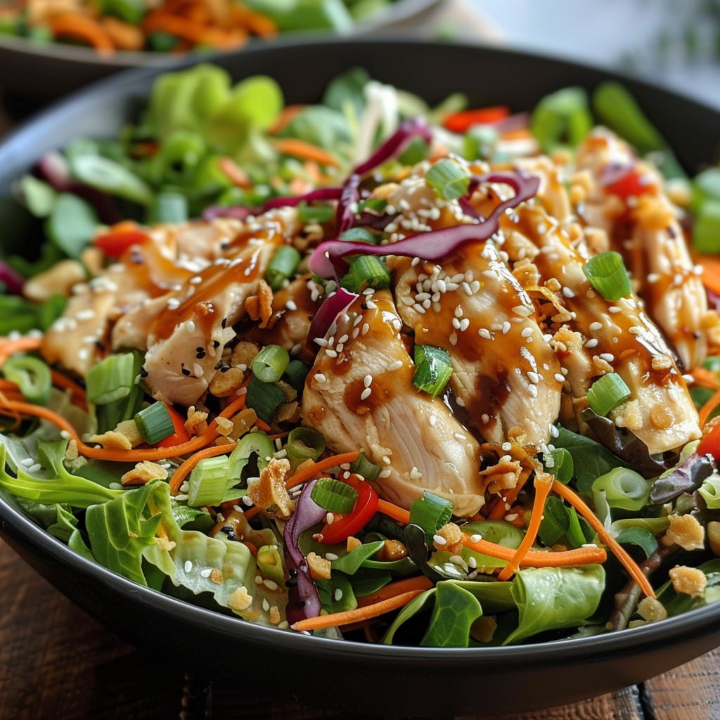 Asian Chicken Crunch Salad with Crispy Rice Noodles