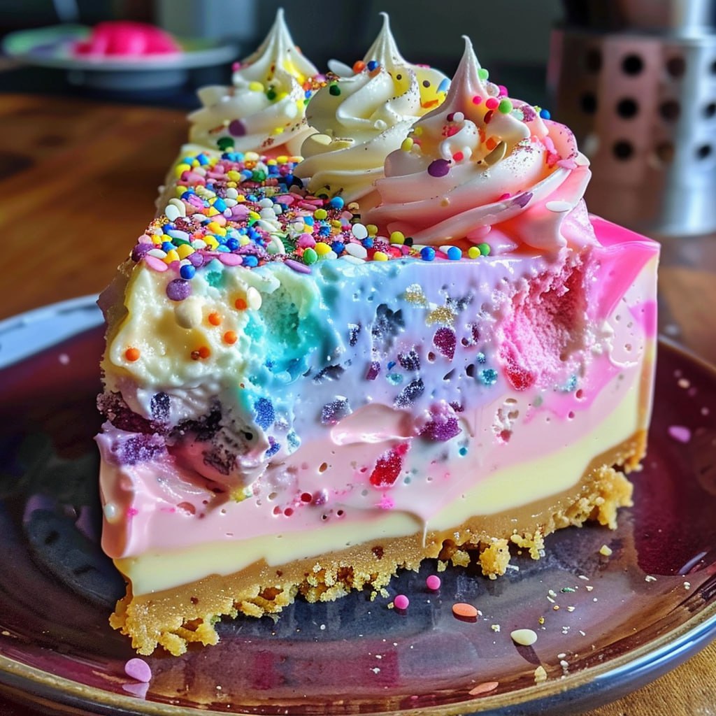 No-Bake Unicorn Cheesecake