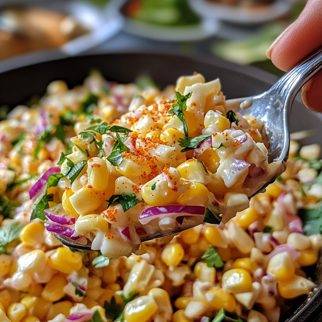Mexican Street Corn Coleslaw with Spicy Lime Crema