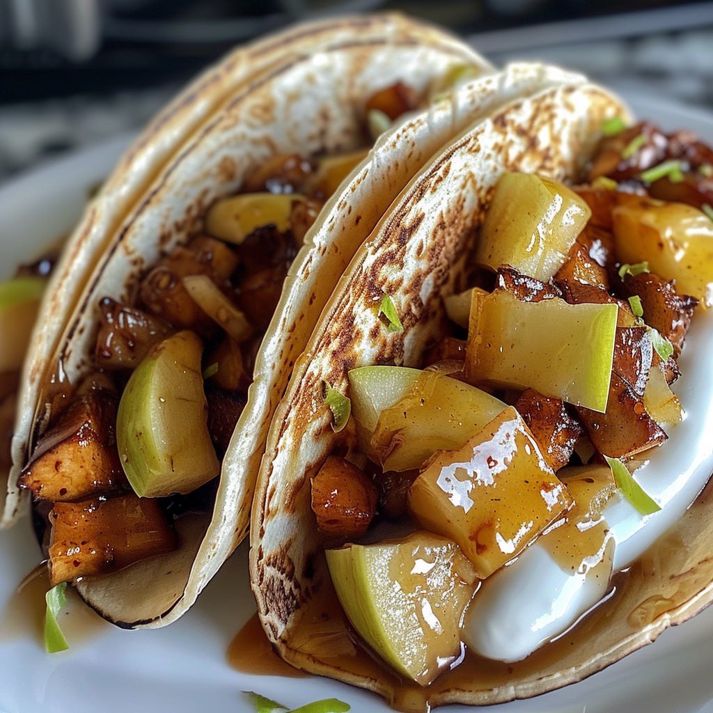 Apple Cheesecake Tacos