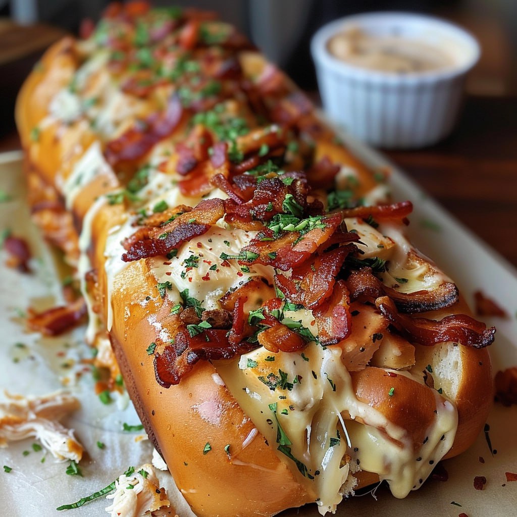 Chicken Bacon Ranch Stuffed Bread